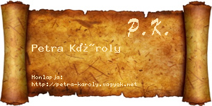 Petra Károly névjegykártya